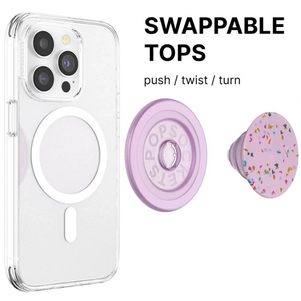 PopSockets Magnetic Phone Grip with MagSafe, Enamel Flamingo
